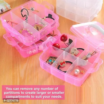 Multipurpose Clear Plastic Organizer Box with 3 Layers-thumb4