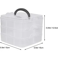 3 Layer 18 Grids Storage Plastic Boxes Medicine Jewelry Bead Storage Box (White)-thumb3