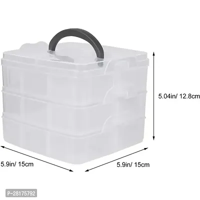 3 Layer 18 Grids Storage Plastic Boxes Medicine Jewelry Bead Storage Box (White)-thumb4