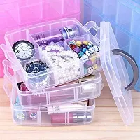 3 Layer 18 Grids Storage Plastic Boxes Medicine Jewelry Bead Storage Box (White)-thumb1