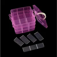 18 Grid Plastic Transparent Jewelry Storage Box Portable Jewelry Box Accessories for Earrings Ring (Pack of 2)-thumb4