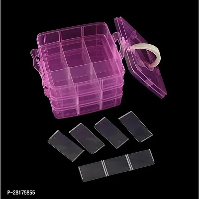 18 Grid Plastic Transparent Jewelry Storage Box Portable Jewelry Box Accessories for Earrings Ring (Pack of 2)-thumb5