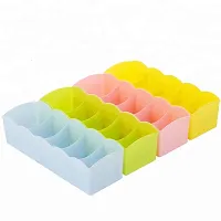 Plastic Socks Undergarments Innerwear Cosmetic Makeup Drawer Organiser(Pack of 4)-thumb2