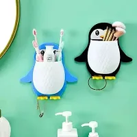 Penguin Storage Box Wall Phone Mount Wall Mount Tv Bracket Cellphone Holder Remote Holder Stand Remote Pen Organizer All Mount Pen Holder Remote Wall Holder (Blue)-thumb3