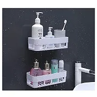 Wall Mount Bathroom Shelf with Hook (Set Of 2)-thumb1