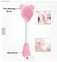 Silicone Face Scrubber Multipurpose, 2 in 1 Facial Cleansing Brush, Handheld Face Wash Brush for Pore Cleansing, Gentle Exfoliating, Removing Blackhead Brush-thumb3