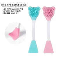 Silicone Face Scrubber Multipurpose, 2 in 1 Facial Cleansing Brush, Handheld Face Wash Brush for Pore Cleansing, Gentle Exfoliating, Removing Blackhead Brush-thumb1