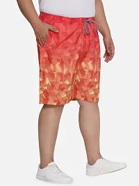 Stylish Orange Polyester Printed Sports Shorts For Men-thumb1