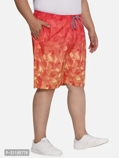 Stylish Orange Polyester Printed Sports Shorts For Men-thumb2