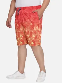 Stylish Orange Polyester Printed Sports Shorts For Men-thumb2