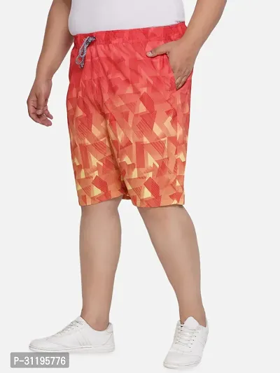 Stylish Orange Polyester Printed Sports Shorts For Men-thumb3