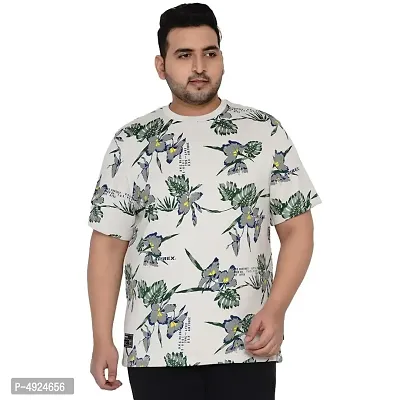 Plus Size Export Premium Quality Regular Fit Round Neck Printed T-Shirt for Men-thumb0