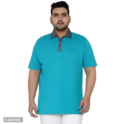 Plus Size Export Premium Quality Regular Fit Solid Polo Neck T- Shirt for Men