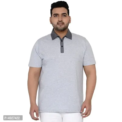 Plus Size Export Premium Quality Regular Fit Solid Polo Neck T-Shirt for Men