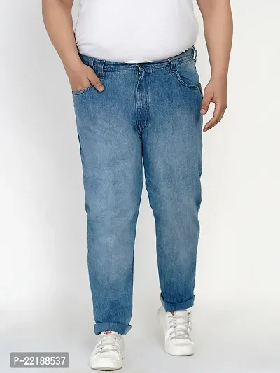 Plus Size Men's Light Blue Jeans-thumb0