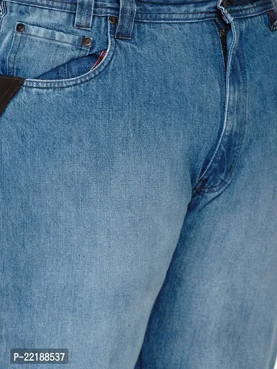Plus Size Men's Light Blue Jeans-thumb3