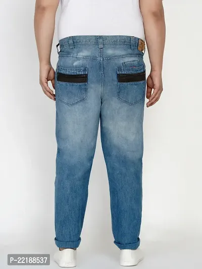 Plus Size Men's Light Blue Jeans-thumb4