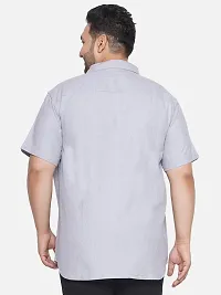 SANTONIO - Plus Size Men's  Blue Coloured Solid Half Sleeve Casual Shirt-thumb1