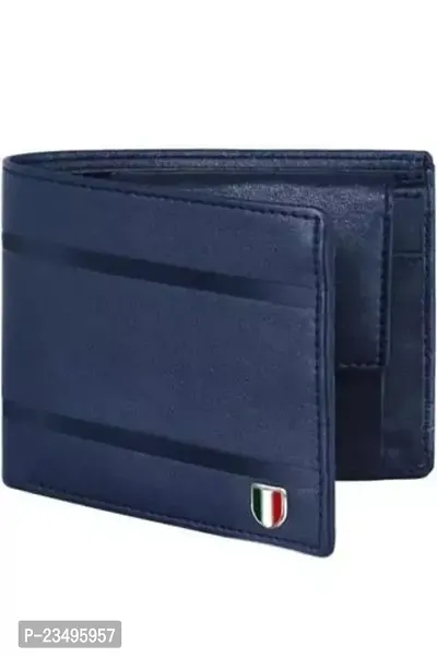 Designer Blue Leatherette Printed Passport Holder For Men-thumb0