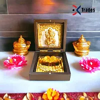 Premium Gold Plated Pooja Box Pocket Temple 3x3 Inch-thumb2