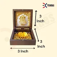 Premium Gold Plated Pooja Box Pocket Temple 3x3 Inch-thumb2