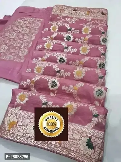 Elegant Pink Rayon Saree For Women