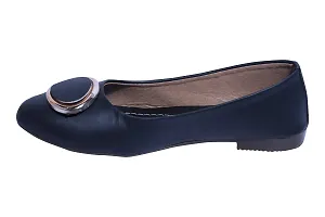 SPINE Women Black Synthetic Flat Bellies-thumb2