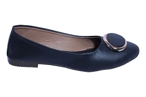 SPINE Women Black Synthetic Flat Bellies-thumb1
