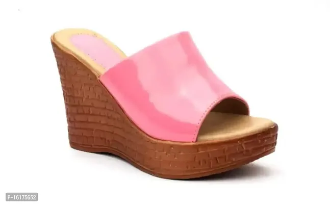 SPINE Mohini Art's Women Fashion Wedge Heel Sandals for Every Occasion Pink-thumb0