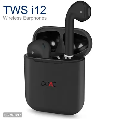 TWS Inpods i12 Black Earpod Headphones Built in Mic-thumb0