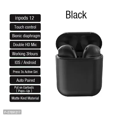 TWS Inpods i12 Black Earpod Headphones Built in Mic-thumb3