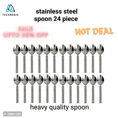Stainless Steel Tea Spoon/Coffee Spoon/Sugar Spoon Set of 24, Spoon Size - 16Cm (Thickness: 2 mm) (Set of 24) TN-1