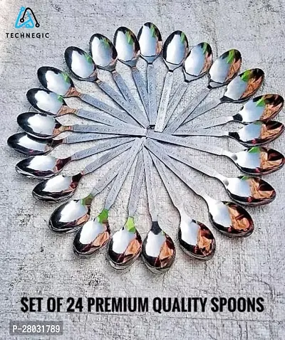 Stainless Steel Spoons, Set of 24, PCS, (16cm L), Combo offer contains 24 pc stainless steel spoons Spoons made from Food Grade High Quality Stainless Steel (Set of 24)-thumb0