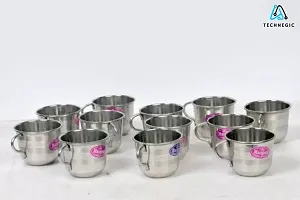 Stainless Steel Tea Steel Cup, Tea, Ideal for Serving Coffee and Tea Stainless Steel Finish Payali Set (Pack of 12, Silver) TN-2-thumb2