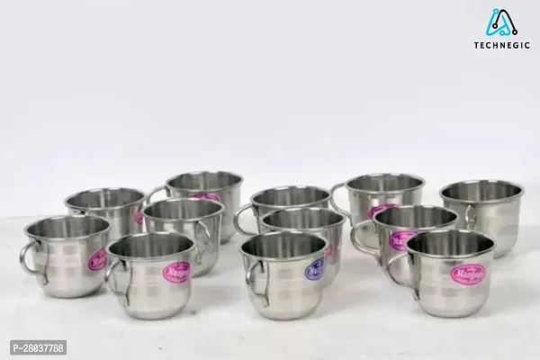Stainless Steel Tea Steel Cup, Tea, Ideal for Serving Coffee and Tea Stainless Steel Finish Payali Set (Pack of 12, Silver) TN-2-thumb3