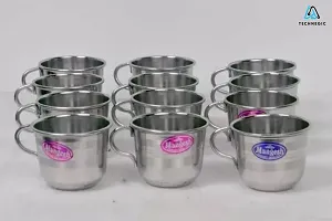 Stainless Steel Tea Steel Cup, Tea, Ideal for Serving Coffee and Tea Stainless Steel Finish Payali Set (Pack of 6, Silver) TN-3-thumb2