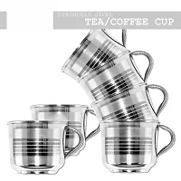 Stainless Steel Tea Cups Set Of 6 Pcs Royal Tea and Coffee Cups, Cold Outside Hot Inside Tea Cups With Stainless Steel Tea Spoon/Coffee Spoon/Sugar Spoon Set of 6pcs, (Total Pack of 12Pcs) TN-6-thumb4