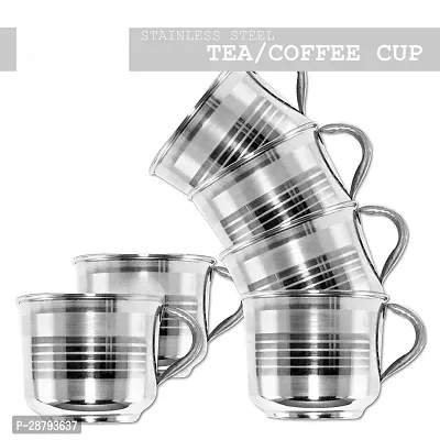 Stainless Steel Tea Cups Set Of 6 Pcs Royal Tea and Coffee Cups, Cold Outside Hot Inside Tea Cups With Stainless Steel Tea Spoon/Coffee Spoon/Sugar Spoon Set of 6pcs, (Total Pack of 12Pcs) TN-6-thumb5