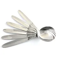 Stainless Steel Tea Cups Set Of 6 Pcs Royal Tea and Coffee Cups, Cold Outside Hot Inside Tea Cups With Stainless Steel Tea Spoon/Coffee Spoon/Sugar Spoon Set of 6pcs, (Total Pack of 12Pcs) TN-6-thumb1