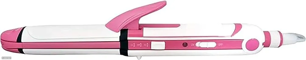 Concepta Ceramic Professional 3 in 1 Electric Hair Straightener Curler Styler and Crimper(White  Pink Colour)-thumb2