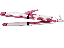 Concepta Ceramic Professional 3 in 1 Electric Hair Straightener Curler Styler and Crimper(White  Pink Colour)-thumb2