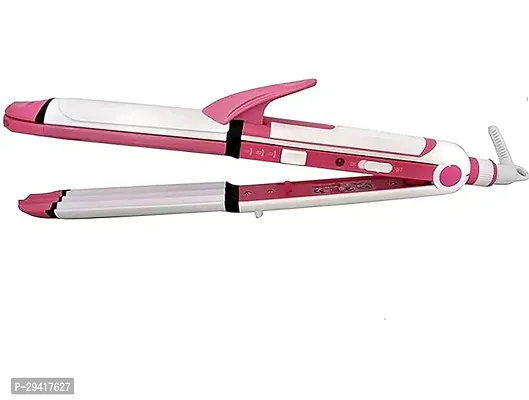 Concepta Ceramic Professional 3 in 1 Electric Hair Straightener Curler Styler and Crimper(White  Pink Colour)-thumb3