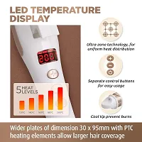 2 in 1 Straightener  Curler Ceramic  Nut Oil Coating, LED Display, Temperature Settings-thumb2