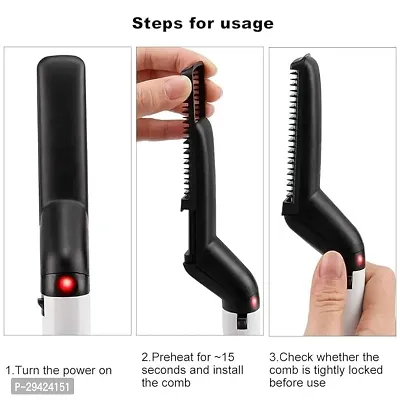 Ascetic Men's Electric Hair Styler and Beard Straightener Comb for Modeling-thumb2