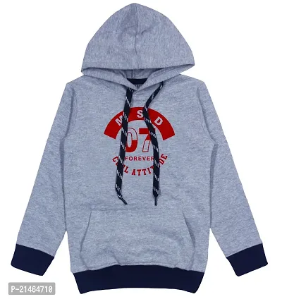 Boys  Girls Grey Cotton Sweatshirts  Hoodies Pack Of 1-thumb0