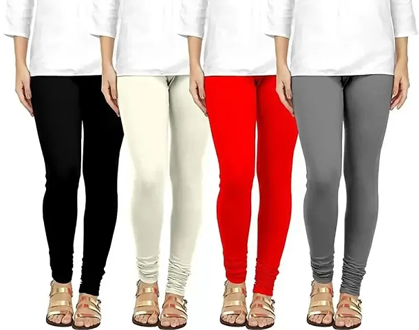 Fabulous Blend Solid Leggings For Women Pack Of 4