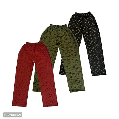 Girls All Over Printed Track Pant Pyjama Pack Of 3-thumb0