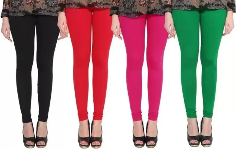 Fabulous Blend Solid Leggings For Women Pack Of 4