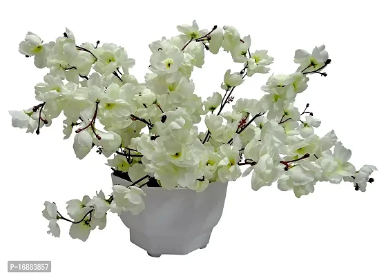 KAYKON Artificial Flowers Bunch White Orchid Flower for Home Decor 17 inch