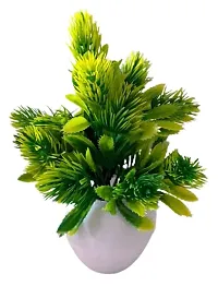 KAYKON 3 Artificial Bonsai Plant Small Mini Green Tree with Plastic Pot - 6 Inch/15 cm-thumb3